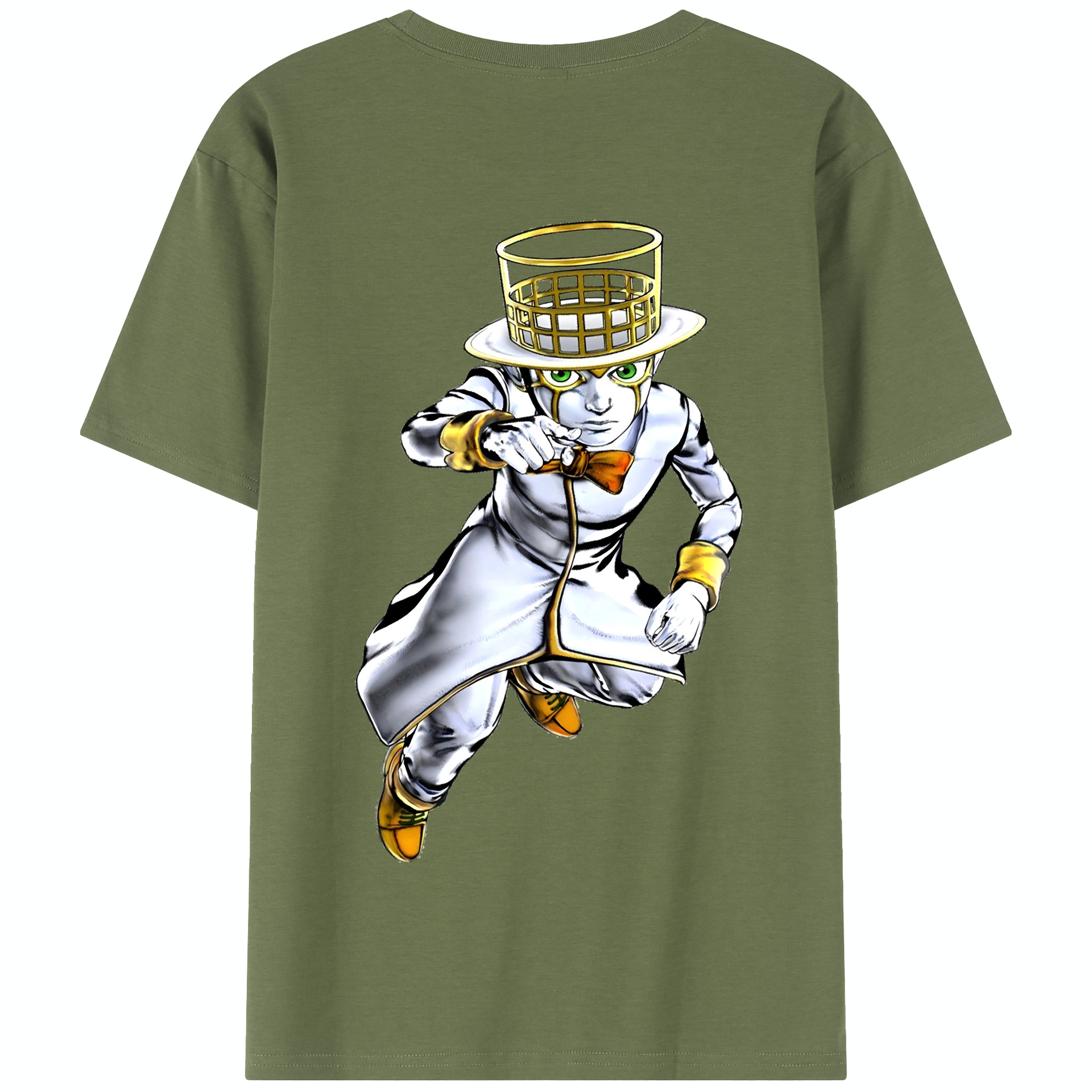 （画像用） ジョジョの奇妙な冒険 岸辺 露伴（きしべ ろはん） JoJo's Bizarre Adventure Rohan Kishibe 綿100％半袖Tシャツ（背面プリント）